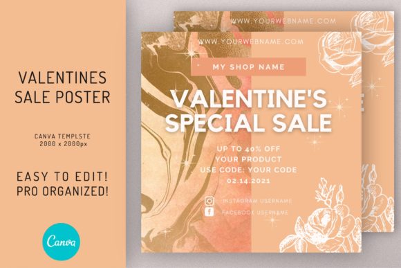 Download Valentines Sale Discount Flyer Template - Disco Collection