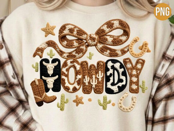 Download Howdy Western Cowgirl Crochet Shirt PNG - T shirt Collection