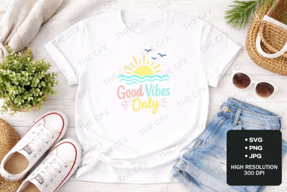Download Good Vibes Only Summer SVG TShirt Design - Vibe Collection