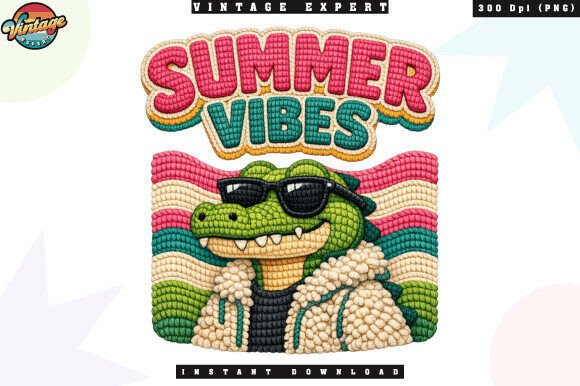 Download Summer Vibes Crocodile Crochet Yarn PNG - Vibe Collection