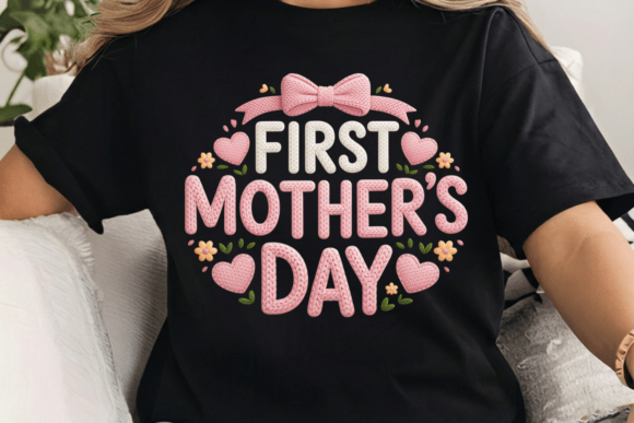 Download First Mother’s Day Crochet Shirt PNG - T shirt Collection