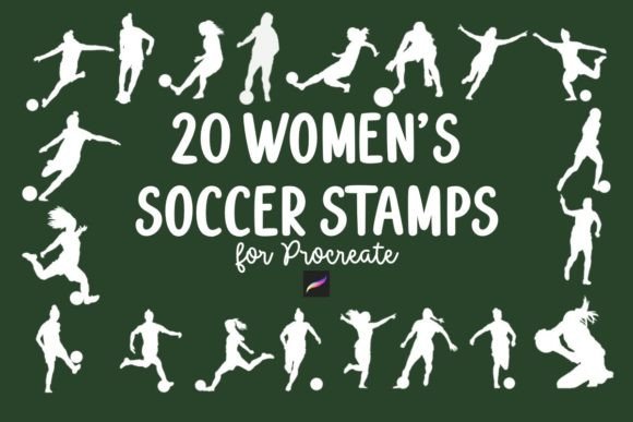 Download 20 Women's Soccer Stamp Set Procreate - Premium Resources