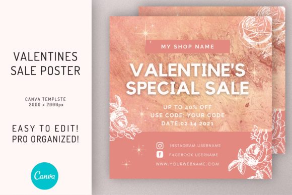 Download Valentines Sale Discount Flyer Template - Disco Collection