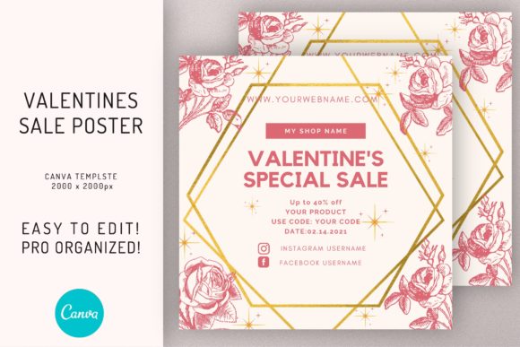 Download Valentines Sale Discount Flyer Template - Disco Collection