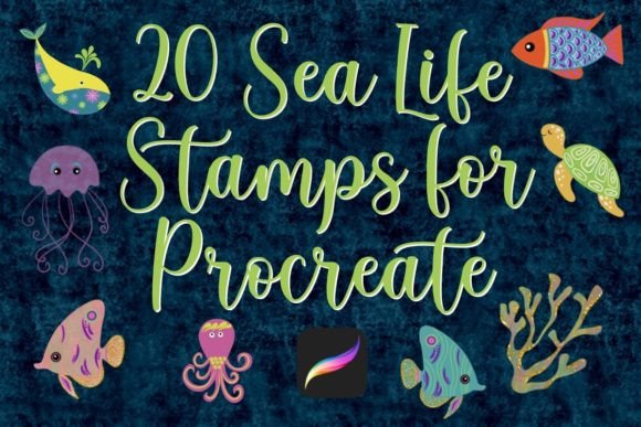 Download 20 Sea Life Stamps for Procreate - Premium Resources