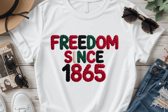 Download Freedom Since 1865 PNG, Crochet Shirt - T shirt Collection