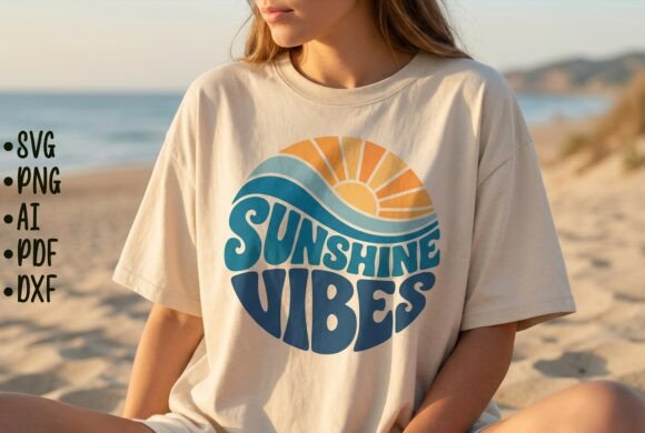 Download Sunshine Vibes Summer T-Shirt Design Svg - Vibe Collection