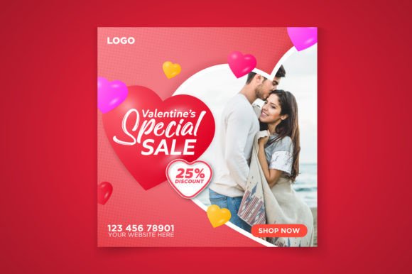Download Happy Valentines Sale Discount Banner - Disco Collection